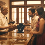 Customers viewing handcrafted gold jewellery at a GMA Jewellers showroom